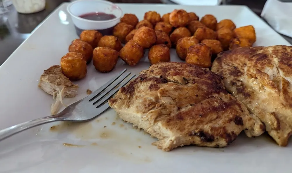 Sweet Potato Tots and Marinated Chicken